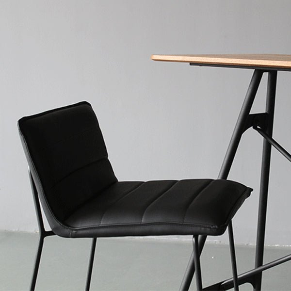 Modern Low Back Restaurant Stool Matte Finish Leather Barstool