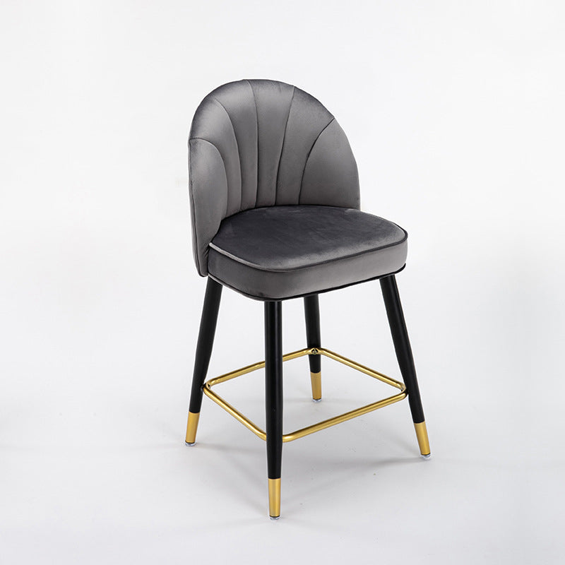 Scandinavian Footrest Living Room Stool Matte Finish Upholstered Barstool