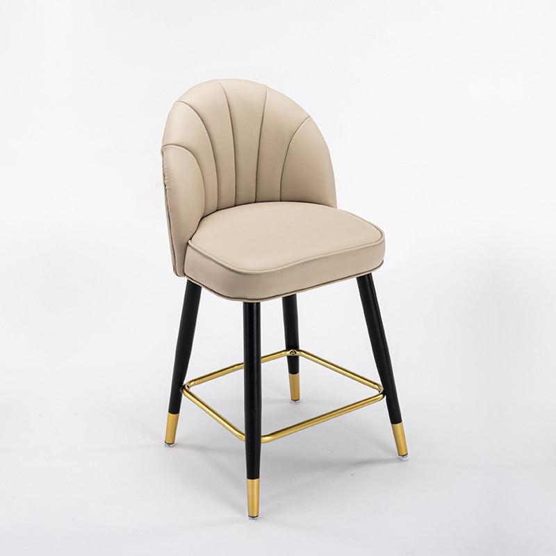 Scandinavian Footrest Living Room Stool Matte Finish Upholstered Barstool