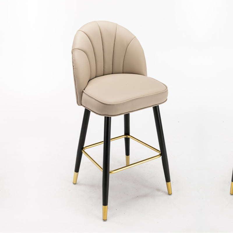 Scandinavian Footrest Living Room Stool Matte Finish Upholstered Barstool