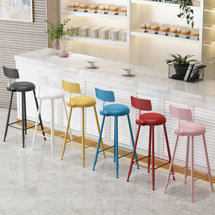 Scandinavian Matte Finish Iron Bar Stool Coffee Shop Footrest Stool