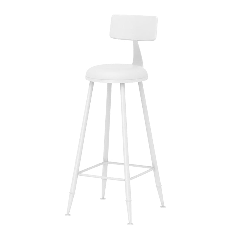 Scandinavian Matte Finish Iron Bar Stool Coffee Shop Footrest Stool