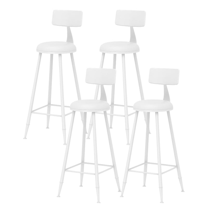 Scandinavian Matte Finish Iron Bar Stool Coffee Shop Footrest Stool