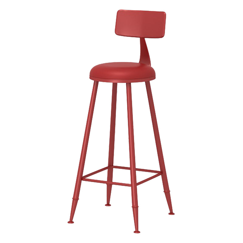 Scandinavian Matte Finish Iron Bar Stool Coffee Shop Footrest Stool