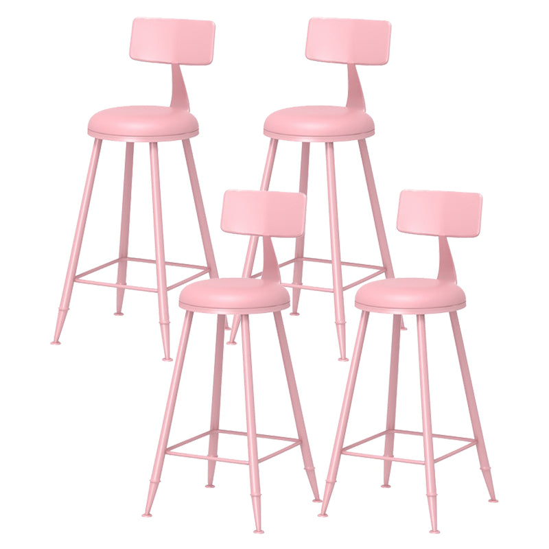 Scandinavian Matte Finish Iron Bar Stool Coffee Shop Footrest Stool