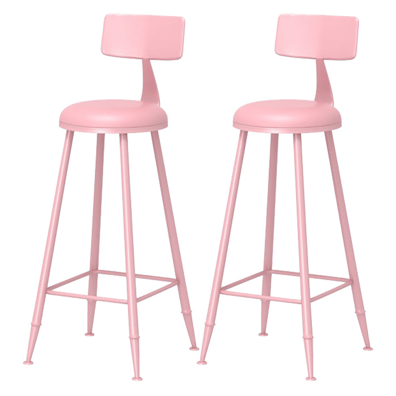 Scandinavian Matte Finish Iron Bar Stool Coffee Shop Footrest Stool