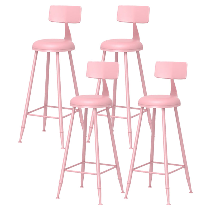 Scandinavian Matte Finish Iron Bar Stool Coffee Shop Footrest Stool