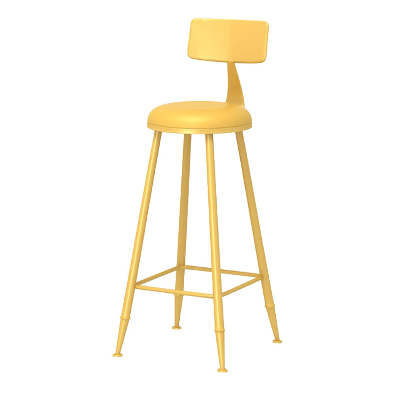 Scandinavian Matte Finish Iron Bar Stool Coffee Shop Footrest Stool