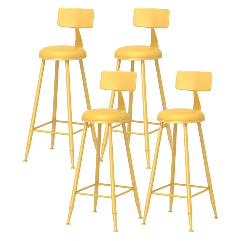 Scandinavian Matte Finish Iron Bar Stool Coffee Shop Footrest Stool