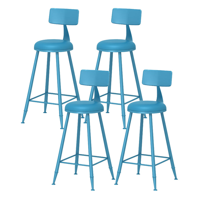 Scandinavian Matte Finish Iron Bar Stool Coffee Shop Footrest Stool