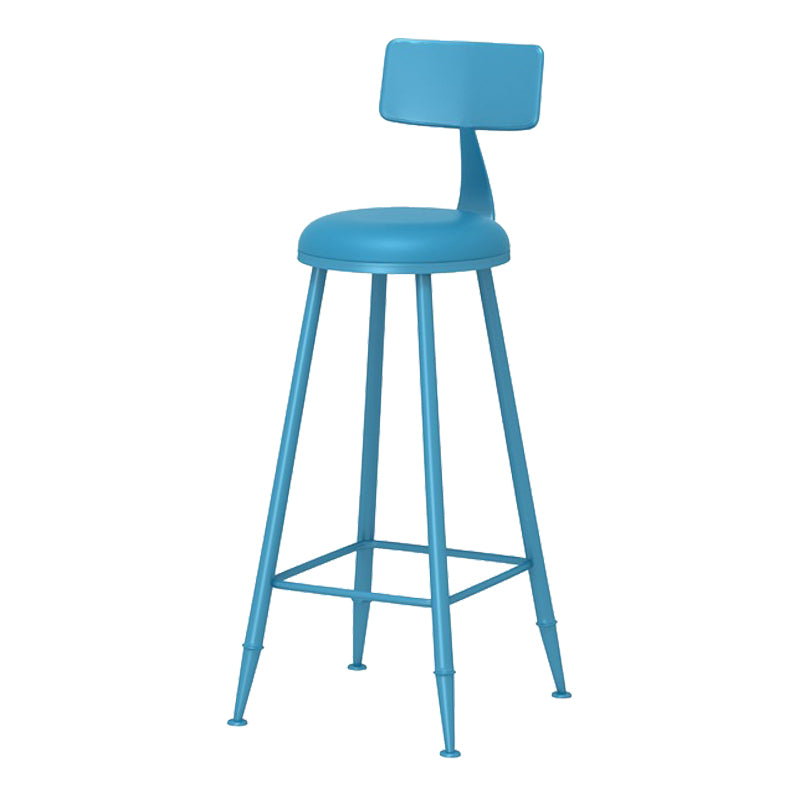 Scandinavian Matte Finish Iron Bar Stool Coffee Shop Footrest Stool