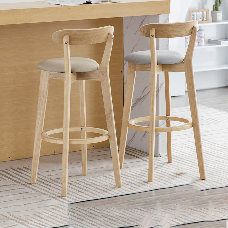 Scandinavian Matte Finish Upholstered Bar Stools Living Room Footrest Stool