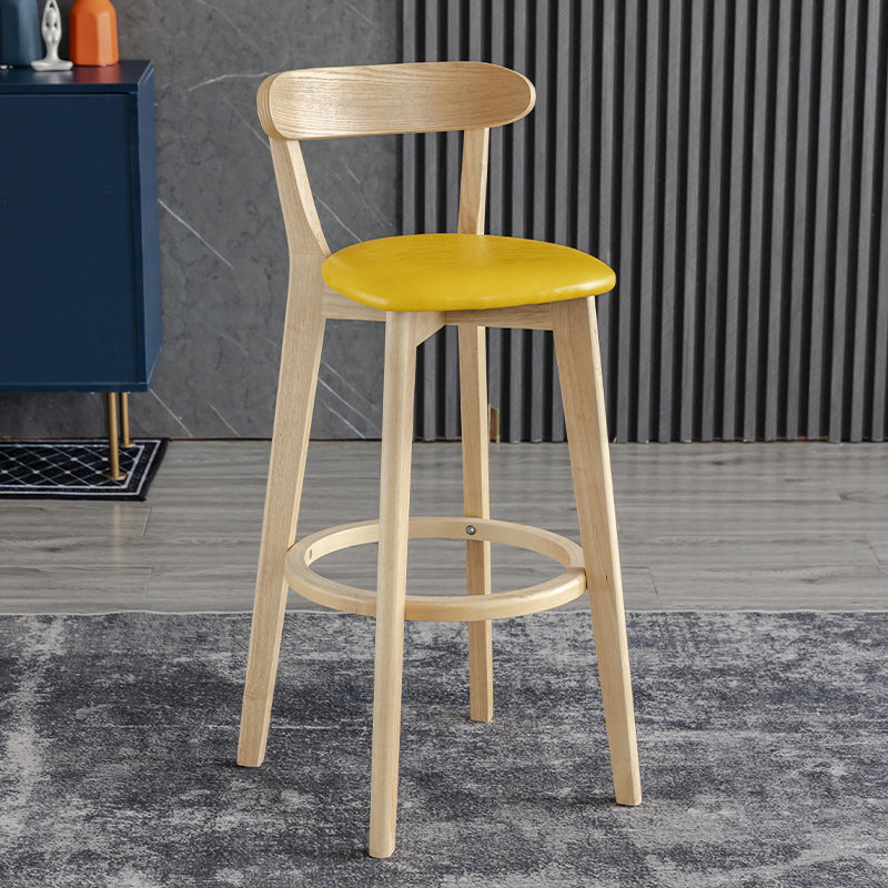 Scandinavian Matte Finish Upholstered Bar Stools Living Room Footrest Stool