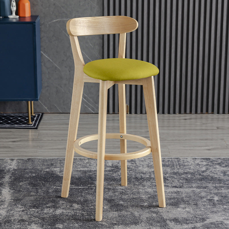 Scandinavian Matte Finish Upholstered Bar Stools Living Room Footrest Stool