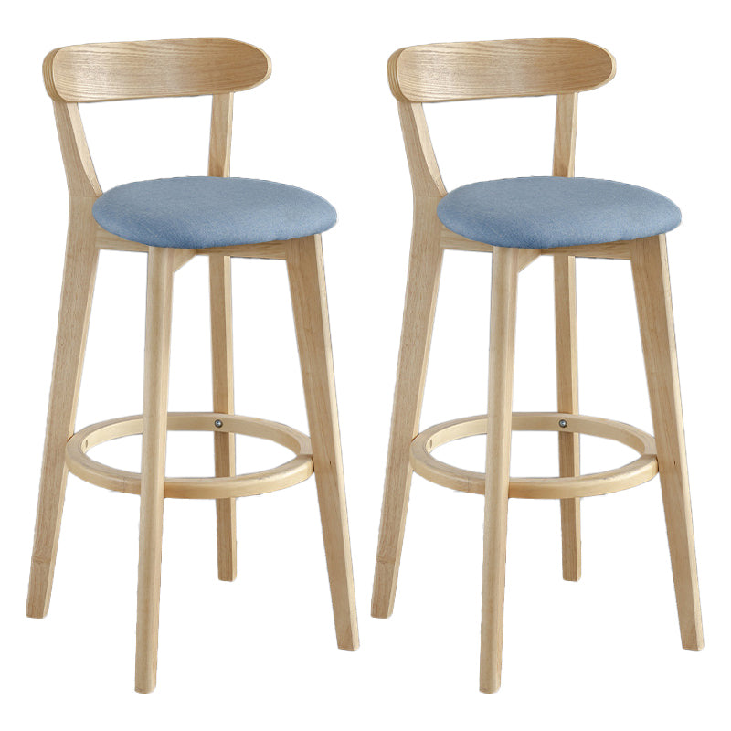 Scandinavian Matte Finish Upholstered Bar Stools Living Room Footrest Stool