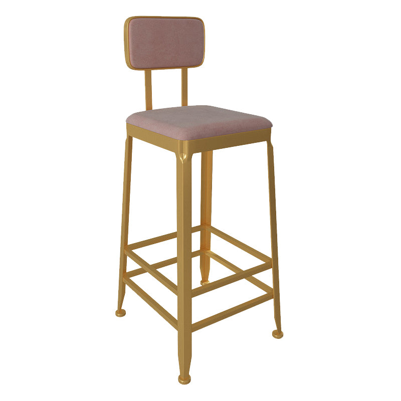 Glam Low Back Living Room Stool Matte Finish Velvet Counter Stool