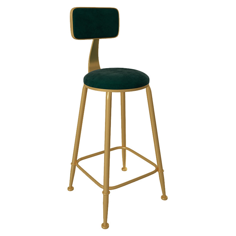 Glam Low Back Living Room Stool Matte Finish Velvet Counter Stool