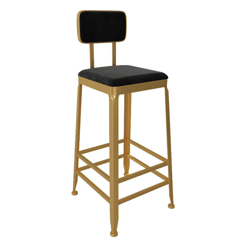 Glam Low Back Living Room Stool Matte Finish Velvet Counter Stool