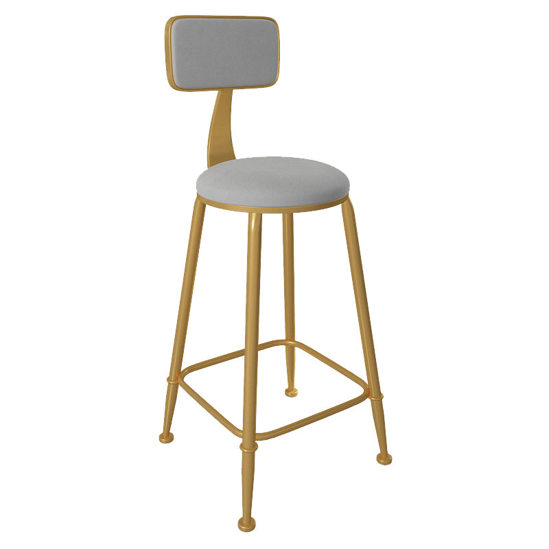 Glam Low Back Living Room Stool Matte Finish Velvet Counter Stool