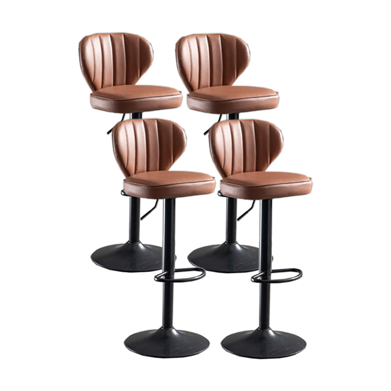 Modern Adjustable Height Swivel Barstool Restaurant Leather Stool