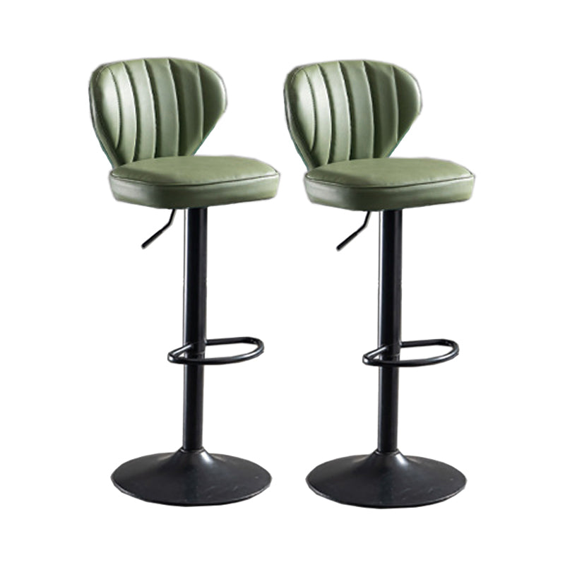Modern Adjustable Height Swivel Barstool Restaurant Leather Stool