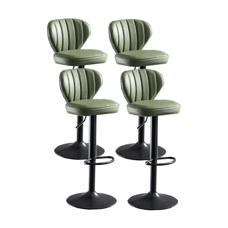 Modern Adjustable Height Swivel Barstool Restaurant Leather Stool