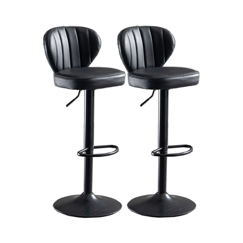 Modern Adjustable Height Swivel Barstool Restaurant Leather Stool