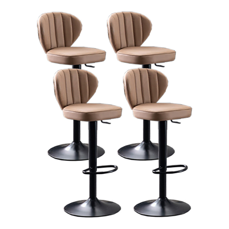 Modern Adjustable Height Swivel Barstool Restaurant Leather Stool