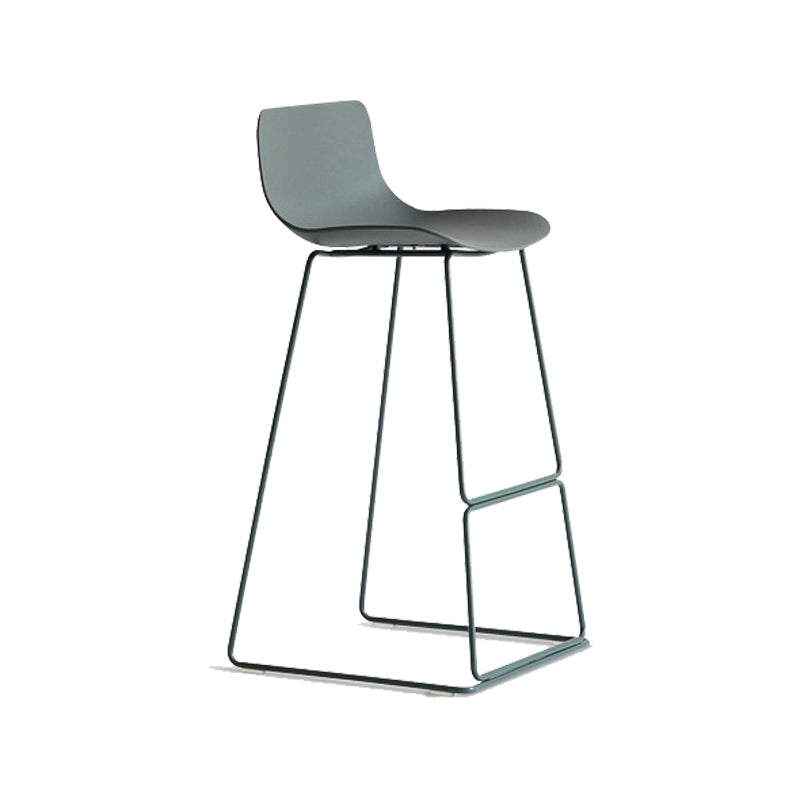 Modern Coffee Shop Armless Stool Matte Finish Plastic Barstool