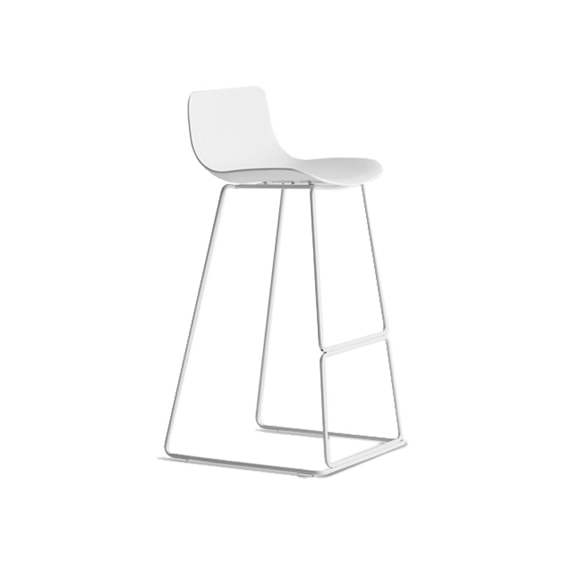 Modern Coffee Shop Armless Stool Matte Finish Plastic Barstool