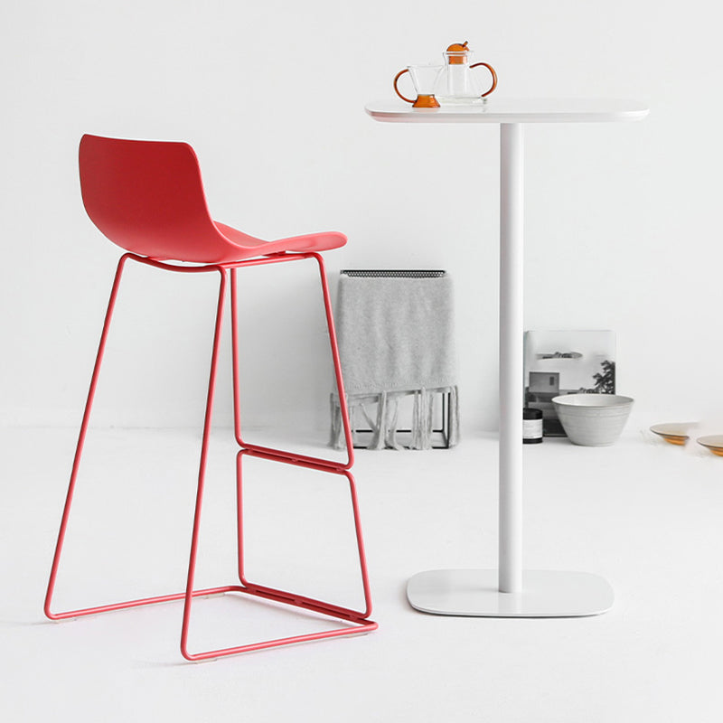 Modern Coffee Shop Armless Stool Matte Finish Plastic Barstool