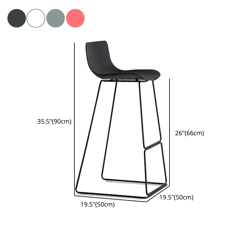 Modern Coffee Shop Armless Stool Matte Finish Plastic Barstool