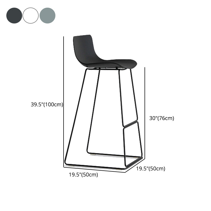 Modern Coffee Shop Armless Stool Matte Finish Plastic Barstool
