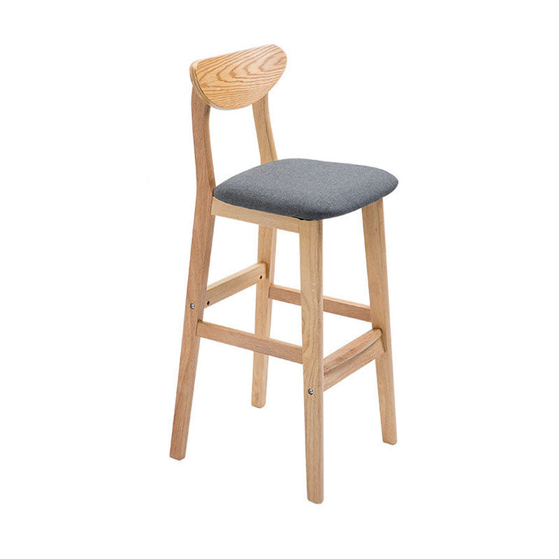 Scandinavian Milk Tea Shop Footrest Stool Matte Finish Solid Wood Bar Stool