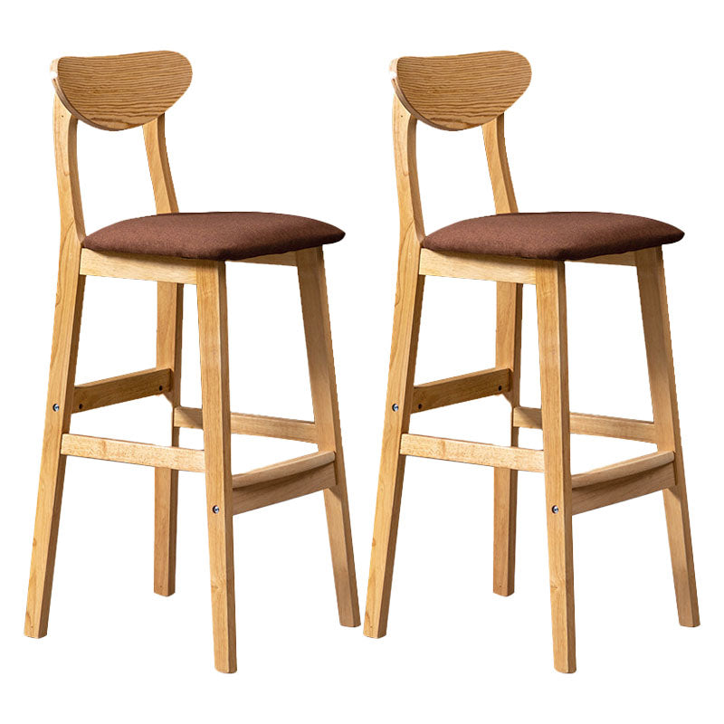 Scandinavian Milk Tea Shop Footrest Stool Matte Finish Solid Wood Bar Stool