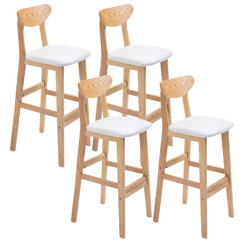 Scandinavian Milk Tea Shop Footrest Stool Matte Finish Solid Wood Bar Stool