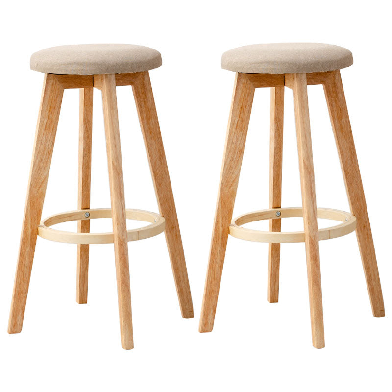 Scandinavian Matte Finish Solid Wood Bar Stool Restaurant Footrest Stool