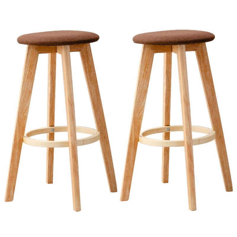 Scandinavian Matte Finish Solid Wood Bar Stool Restaurant Footrest Stool