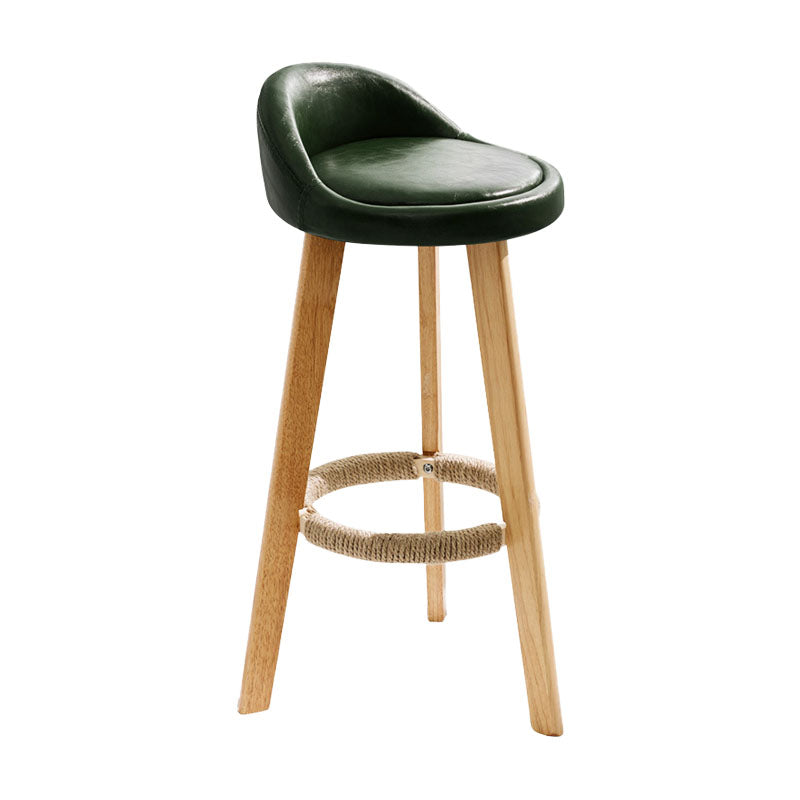 Scandinavian Restaurant Footrest Stool Matte Finish Upholstered Bar Stools