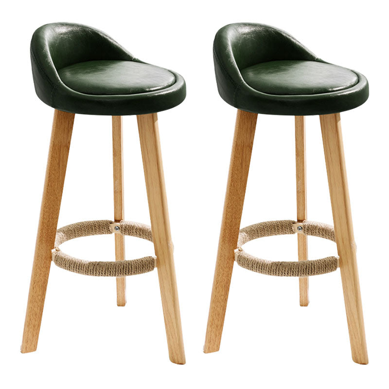 Scandinavian Restaurant Footrest Stool Matte Finish Upholstered Bar Stools