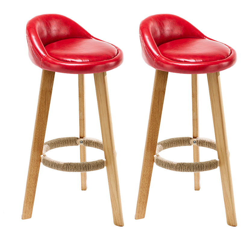 Scandinavian Restaurant Footrest Stool Matte Finish Upholstered Bar Stools