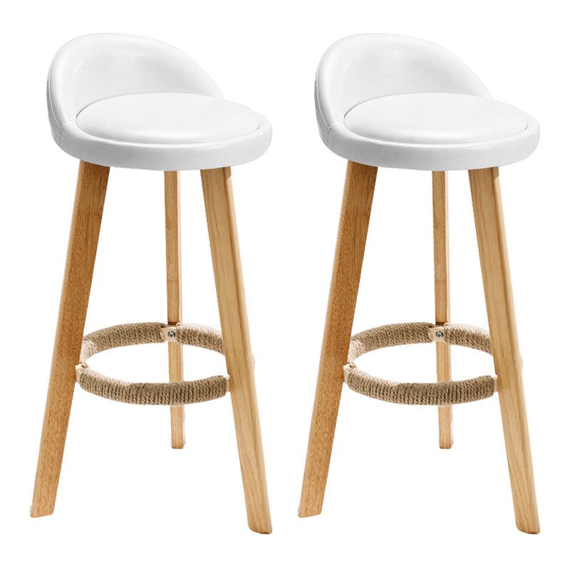 Scandinavian Restaurant Footrest Stool Matte Finish Upholstered Bar Stools