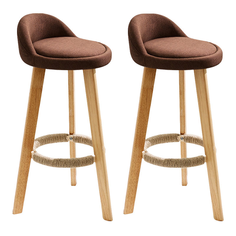 Scandinavian Restaurant Footrest Stool Matte Finish Upholstered Bar Stools
