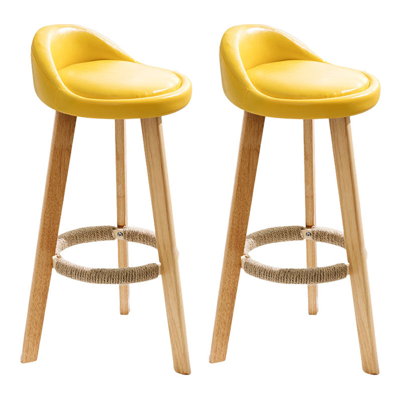 Scandinavian Restaurant Footrest Stool Matte Finish Upholstered Bar Stools