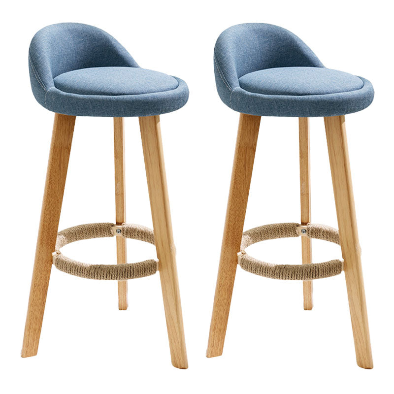 Scandinavian Restaurant Footrest Stool Matte Finish Upholstered Bar Stools