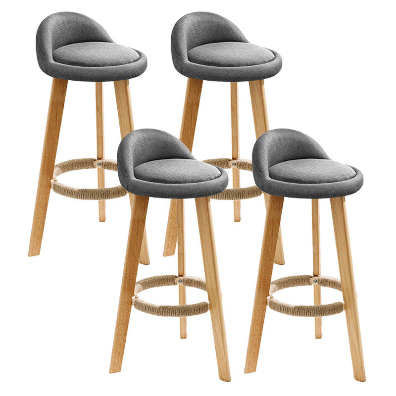 Scandinavian Restaurant Footrest Stool Matte Finish Upholstered Bar Stools