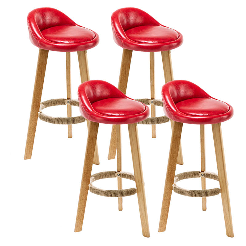 Scandinavian Restaurant Footrest Stool Matte Finish Upholstered Bar Stools