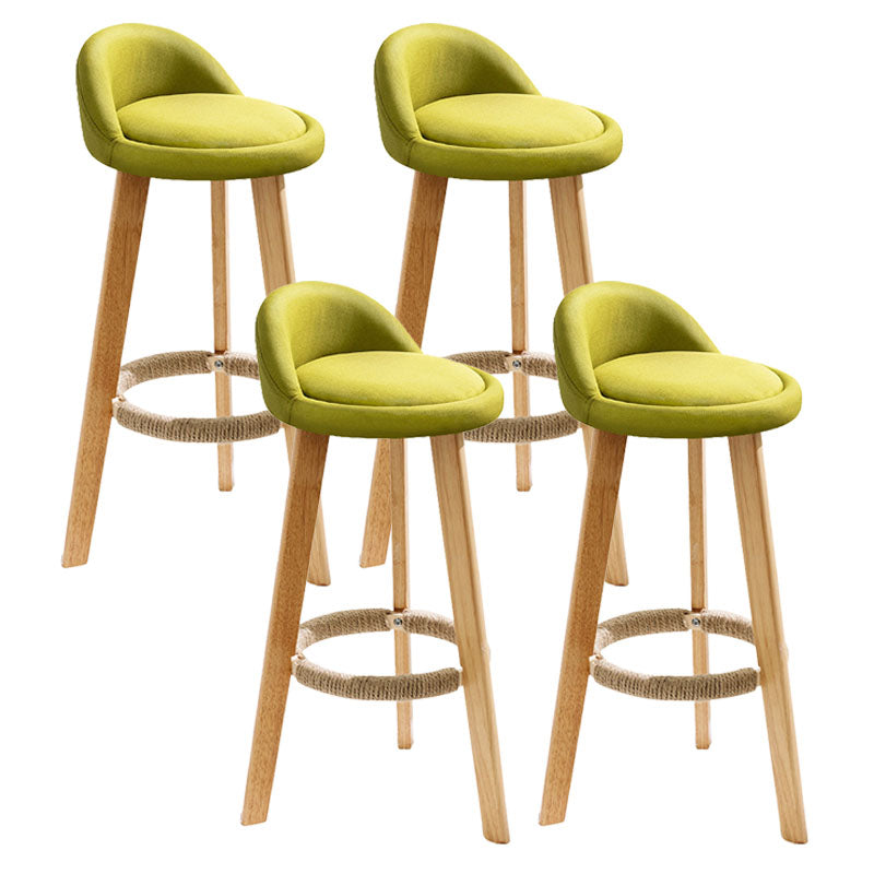 Scandinavian Restaurant Footrest Stool Matte Finish Upholstered Bar Stools