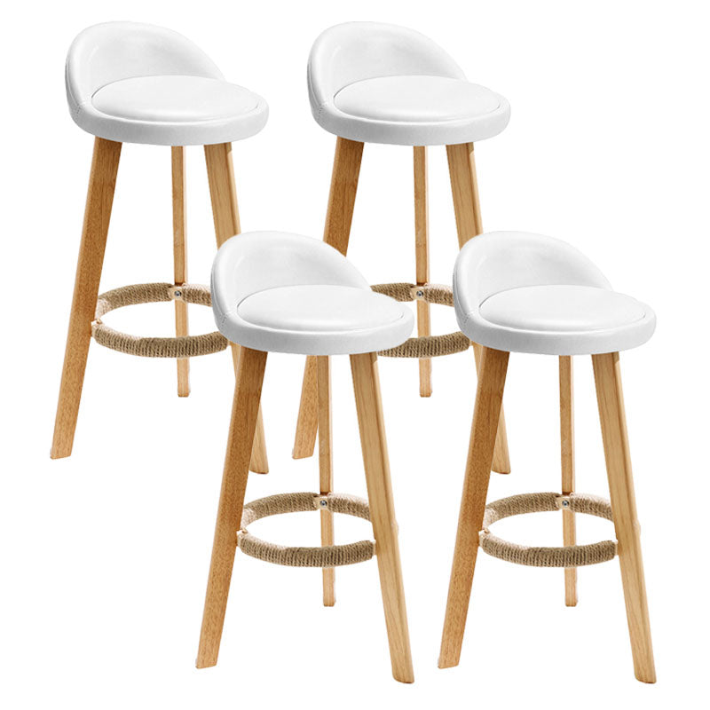 Scandinavian Restaurant Footrest Stool Matte Finish Upholstered Bar Stools