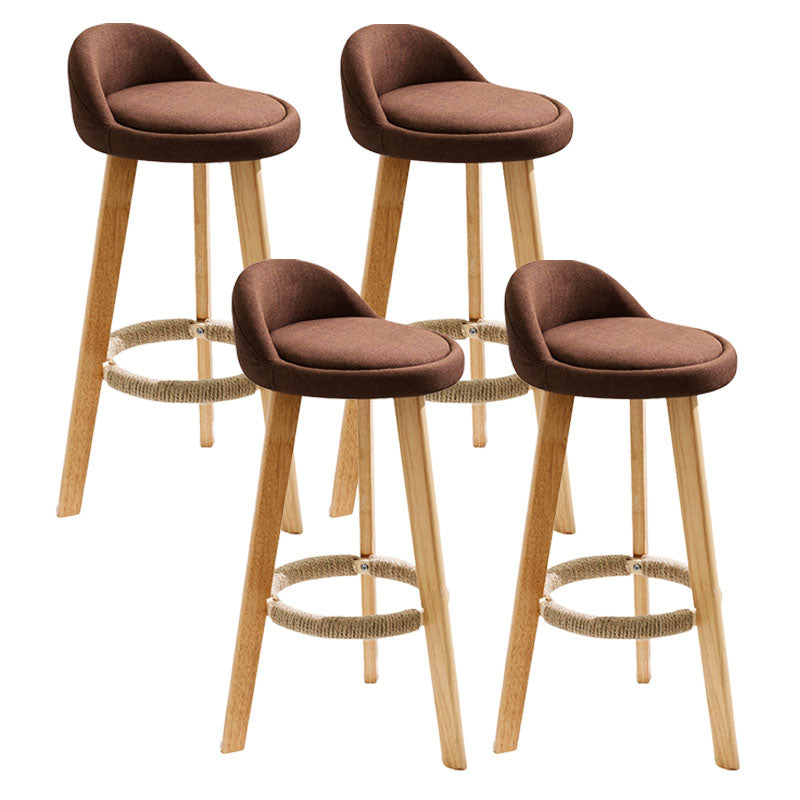 Scandinavian Restaurant Footrest Stool Matte Finish Upholstered Bar Stools